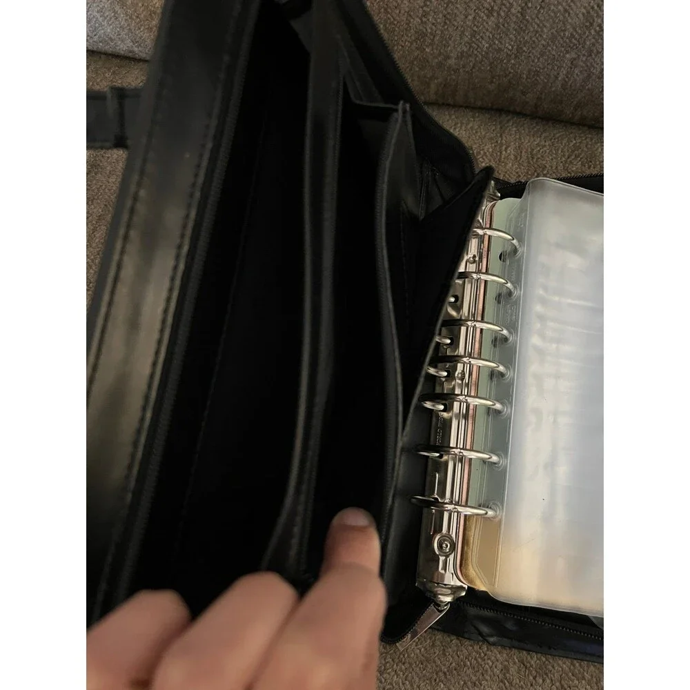 Franklin Covey Black Leather Briefcase Bag Planner Portfolio Cover Unused